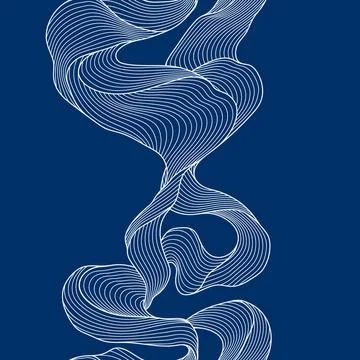Seamless wave pattern. Abstract background with linear curls. Stock Illustration