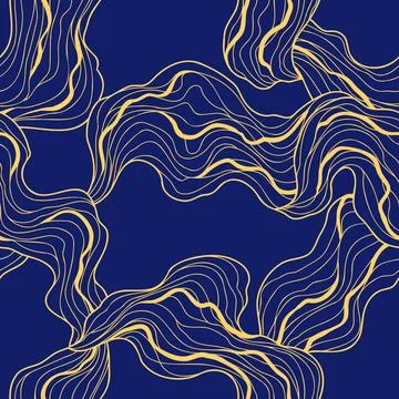 Seamless wave pattern. Abstract background with linear curls. Stock Illustration