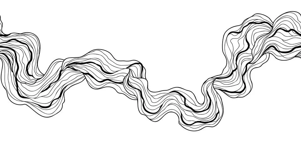 Seamless wave pattern. Abstract background with linear curls. Stock Illustration