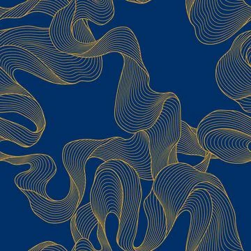 Seamless wave pattern. Abstract background with linear curls. Stock Illustration