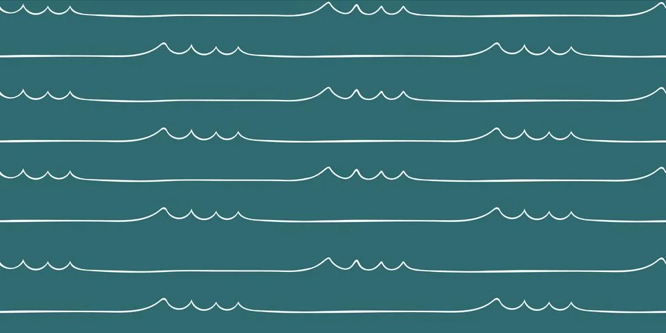Seamless wave pattern drawn with one continuous line Stockillustratie