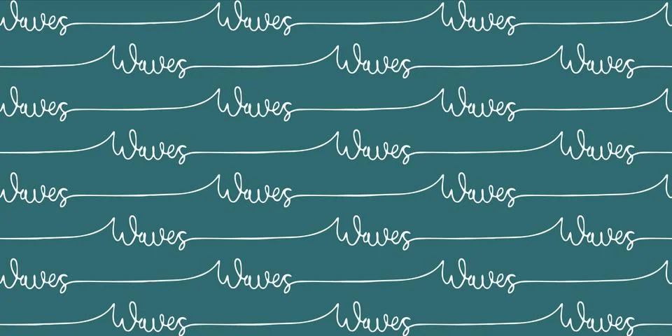 Seamless wave pattern drawn with one continuous line Иллюстрация