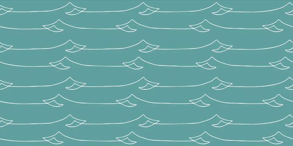 Seamless wave pattern drawn with one continuous line. Иллюстрация