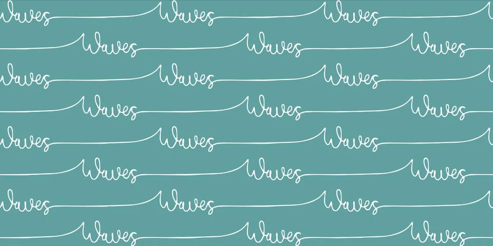 Seamless wave pattern drawn with one continuous line. Stock Illustration