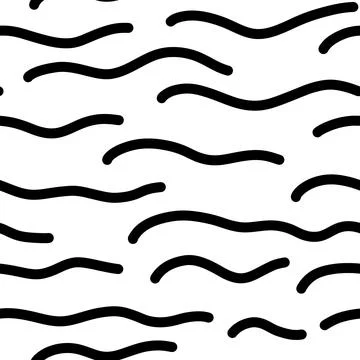 Seamless Wave Pattern. Hand Drawn Water Sea Modern Background. Illustrazione stock