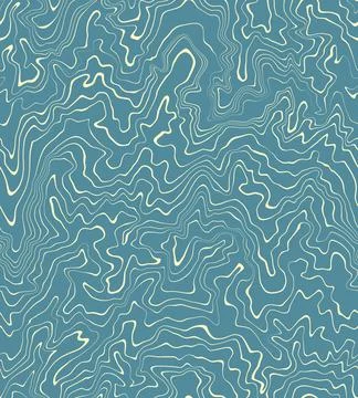 Seamless Wave Pattern Liquid Stripes Blue with Beige Stock Illustration