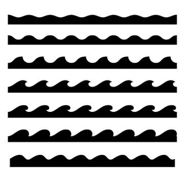 Seamless Wave Pattern Set. Vector Template Stockillustratie