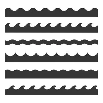 Seamless Wave Pattern Set. Vector Template Stock Illustration