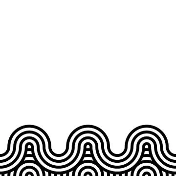Seamless Wave Pattern. Waves outline icon, modern minimal flat design Stock Illustration
