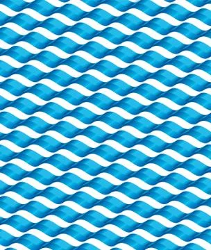 Seamless wave texture in blue tones and white. Stock Illustration