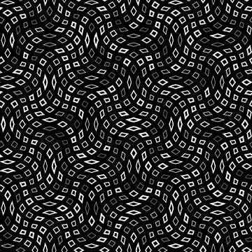 Seamless wavy geometric pattern with white squares. Vector illustration. Stock Illustration