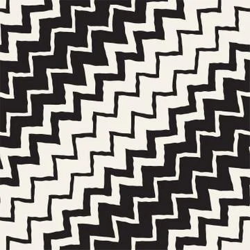 Seamless Wavy Hand Drawn Stripes Pattern. Repeating Vector Texture. Stock Illustration