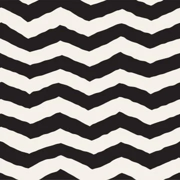 Seamless Wavy Hand Drawn Stripes Pattern. Repeating Vector Texture. Stock Illustration