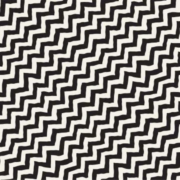 Seamless Wavy Hand Drawn Stripes Pattern. Repeating Vector Texture. Stock Illustration