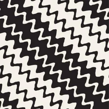 Seamless Wavy Hand Drawn Stripes Pattern. Repeating Vector Texture. Stock Illustration