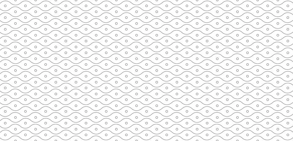 Seamless wavy interlock line pattern with circle dots. Stock Illustration