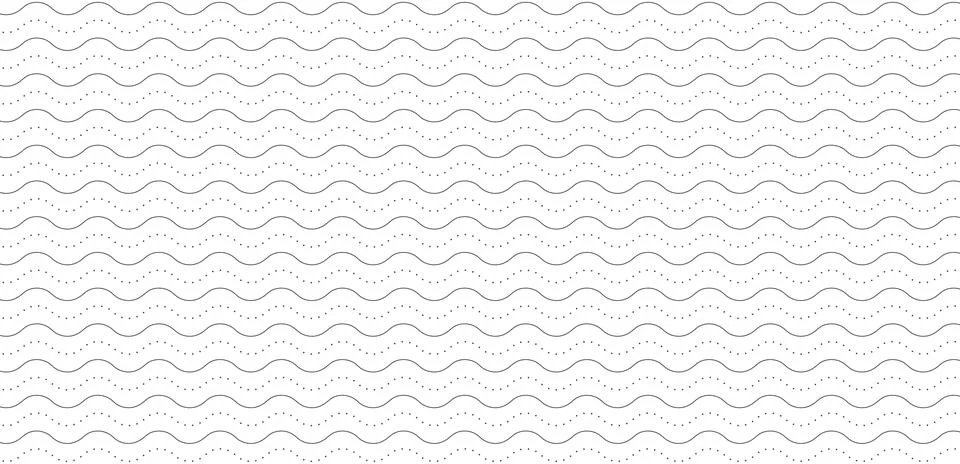 Seamless wavy line with dotted texture pattern. Stock Illustration