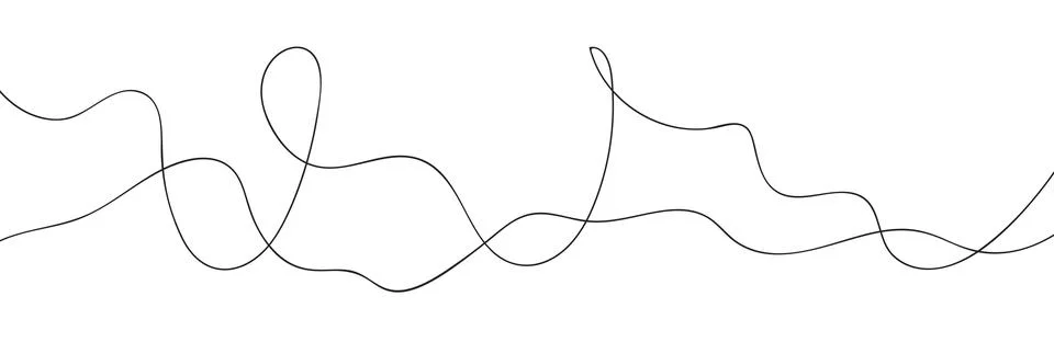 Seamless wavy line pattern with curvy abstract squiggles in a psychedelic wiggle Stock Illustration