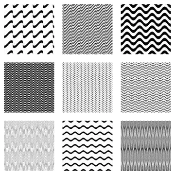 Seamless wavy line patterns イラスト素材