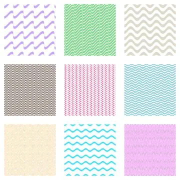 Seamless wavy line patterns Stock Illustration