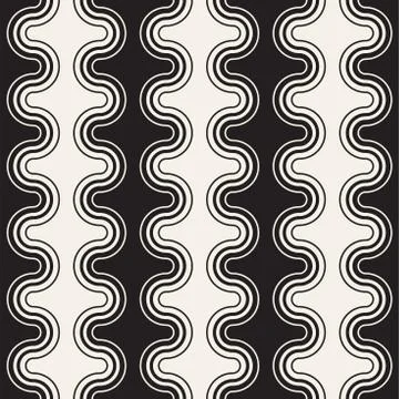 Seamless wavy lines pattern. Repeating vector texture. Stylish stripes back.. Illustrazione stock