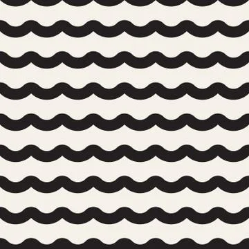 Seamless wavy lines pattern. Repeating vector texture. Stylish stripes back.. 스톡 일러스트
