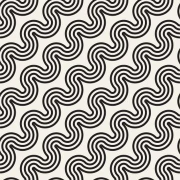 Seamless wavy lines pattern. Repeating vector texture. Stylish stripes back.. Illustrazione stock