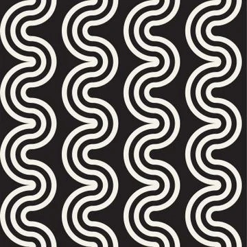 Seamless wavy lines pattern. Repeating vector texture. Stylish stripes back.. 스톡 일러스트