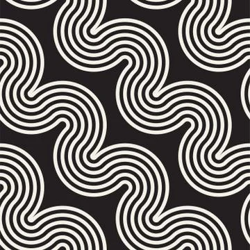 Seamless wavy lines pattern. Repeating vector texture. Stylish stripes back.. Stock Illustration