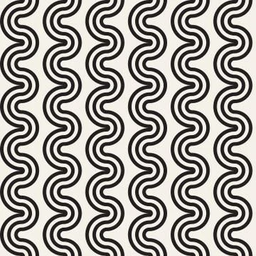 Seamless wavy lines pattern. Repeating vector texture. Stylish stripes back.. Illustrazione stock