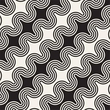 Seamless wavy lines pattern. Repeating vector texture. Stylish stripes back.. イラスト素材