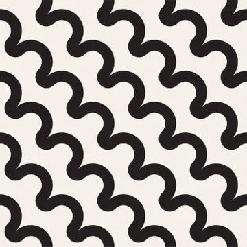 Seamless wavy lines pattern. Repeating vector texture. Stylish stripes back.. Stock Illustration