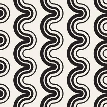 Seamless wavy lines pattern. Repeating vector texture. Stylish stripes back.. Illustrazione stock