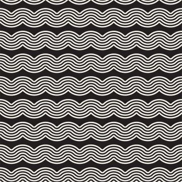 Seamless wavy lines pattern. Repeating vector texture. Stylish stripes back.. Illustrazione stock