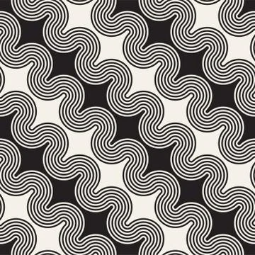 Seamless wavy lines pattern. Repeating vector texture. Stylish stripes back.. Stock Illustration
