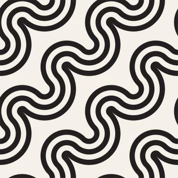 Seamless wavy lines pattern. Repeating vector texture. Stylish stripes back.. Stock Illustration