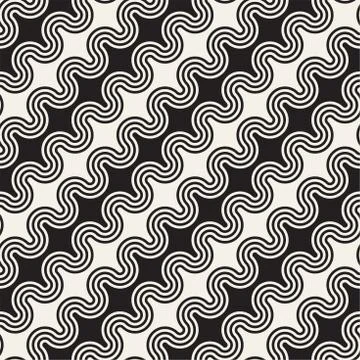 Seamless wavy lines pattern. Repeating vector texture. Stylish stripes back.. Illustrazione stock