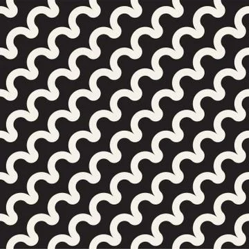 Seamless wavy lines pattern. Repeating vector texture. Stylish stripes back.. Stock Illustration