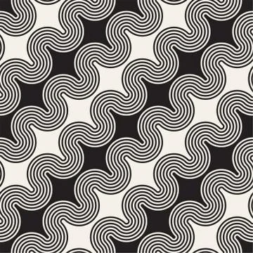 Seamless wavy lines pattern. Repeating vector texture. Stylish stripes back.. Stock Illustration