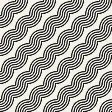 Seamless wavy lines pattern. Repeating vector texture. Stylish stripes back.. 스톡 일러스트