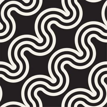 Seamless wavy lines pattern. Repeating vector texture. Stylish stripes back.. Illustrazione stock