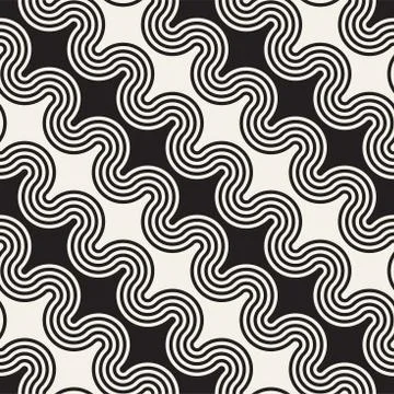 Seamless wavy lines pattern. Repeating vector texture. Stylish stripes back.. Stock Illustration