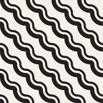 Seamless wavy lines pattern. Repeating vector texture. Stylish stripes back.. Illustrazione stock