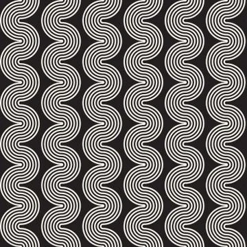 Seamless wavy lines pattern. Repeating vector texture. Stylish stripes back.. Illustrazione stock