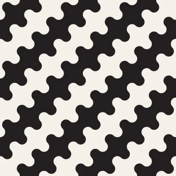 Seamless wavy lines pattern. Repeating vector texture. Stylish stripes back.. Stock Illustration