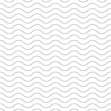 Seamless wavy pattern. Black thin lines on white background. Nautical, naval and Stock Illustration