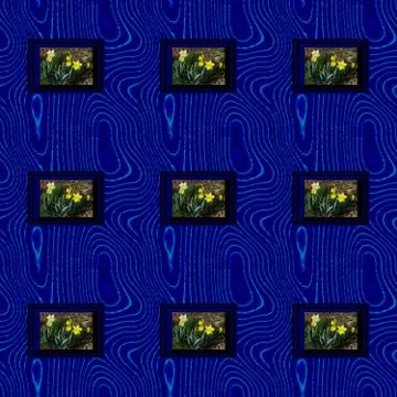 Seamless wavy pattern with frame content narcissus image Stock Illustration