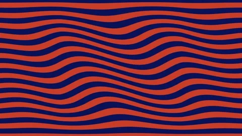 Seamless wavy pattern of orange and navy blue lines creating abstract movemen Stock Footage 319922338