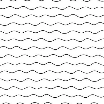 Seamless wavy pattern. Vector illustration. Doodle waves contour seamless p.. Illustrazione stock
