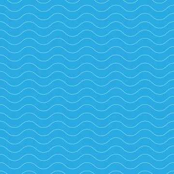 Seamless wavy pattern. White thin lines on blue background. Nautical, naval and Stock Illustration
